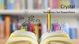  Presentation with magic book - Beautiful slide deck featuring magical world of reading open backdrop and a mint green colored foreground