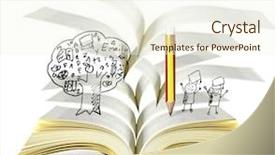  Presentation with magic book - PPT theme consisting of magical world of reading open background and a cream colored foreground