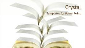  Presentation with magic book - Cool new slide deck with magical world of reading open backdrop and a cream colored foreground