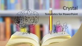  Presentation with magic book - Presentation design featuring magical world of reading open background and a light blue colored foreground