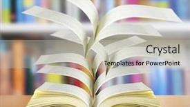 Presentation with magic book - PPT theme having magical world of reading open background and a light gray colored foreground