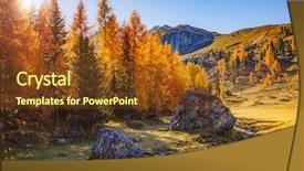  Presentation with magical - PPT theme having magical yellow larches glowing background and a tawny brown colored foreground
