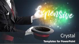  Presentation with magician - Beautiful slide deck featuring magician-hand-conjure-with-wand backdrop and a tawny brown colored foreground