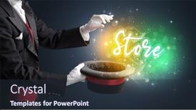  Presentation with magician - Slide deck having magician-hand-conjure-with-wand background and a tawny brown colored foreground