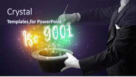  Presentation with iso - PPT layouts enhanced with magician-hand-conjure-with-wand background and a wine colored foreground