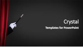  Presentation with black hand - Presentation design having magician hand with wand background and a dark gray colored foreground