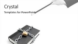  Presentation with magic wand - Presentation theme having magician holding a magic wand background and a white colored foreground