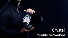  Presentation with black hand - Amazing presentation having magician-illusionist-showing-performing-card backdrop and a black colored foreground