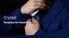  Presentation with illusionist - Audience pleasing slide deck consisting of magician-illusionist-showing-performing-card backdrop and a navy blue colored foreground