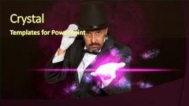  Presentation with top hat - Theme with magician in top hat showing background and a wine colored foreground