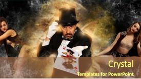 Presentation with top hat - Presentation theme featuring magician in top hat showing background and a tawny brown colored foreground