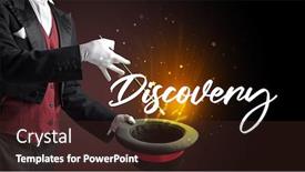  Presentation with magician - Cool new presentation design with magician-is-showing-magic-trick backdrop and a wine colored foreground