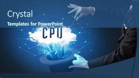  Presentation with cpu - Slides with magician-is-showing-magic-trick background and a ocean colored foreground