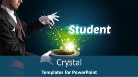  Presentation with magician - Slide deck featuring magician-is-showing-magic-trick background and a ocean colored foreground