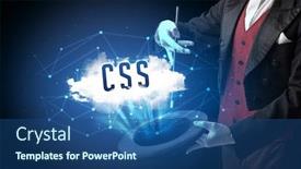  Presentation with modern tech - Amazing presentation design having magician-is-showing-magic-trick backdrop and a ocean colored foreground