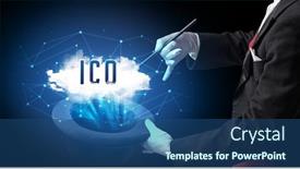  Presentation with modern tech - Colorful presentation theme enhanced with magician-is-showing-magic-trick backdrop and a ocean colored foreground