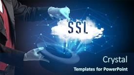  Presentation with modern tech - PPT theme with magician-is-showing-magic-trick background and a ocean colored foreground