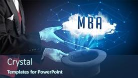  Presentation with modern tech - Cool new PPT layouts with magician-is-showing-magic-trick backdrop and a ocean colored foreground