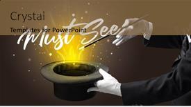  Presentation with magician - PPT layouts featuring magician-is-showing-magic-trick background and a coral colored foreground