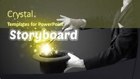  Presentation with magician - Amazing presentation design having magician-is-showing-magic-trick backdrop and a tawny brown colored foreground