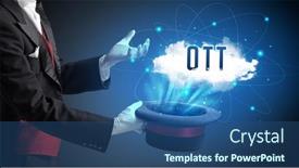  Presentation with modern tech - Slide deck having magician-is-showing-magic-trick background and a ocean colored foreground