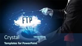  Presentation with magician - Amazing slide set having magician-is-showing-magic-trick backdrop and a ocean colored foreground