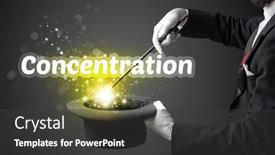  Presentation with magician - Presentation design consisting of magician-is-showing-magic-trick background and a dark gray colored foreground