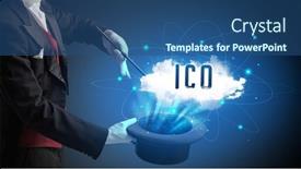  Presentation with modern tech - Slide set featuring magician-is-showing-magic-trick background and a ocean colored foreground