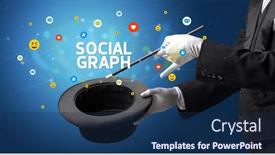  Presentation with magician - Colorful slide deck enhanced with magician-is-showing-magic-trick backdrop and a navy blue colored foreground