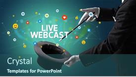  Presentation with magician - Slide deck consisting of magician-is-showing-magic-trick background and a ocean colored foreground