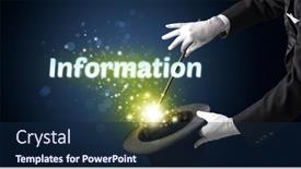  Presentation with educational - PPT theme with magician-is-showing-magic-trick background and a navy blue colored foreground