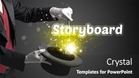  Presentation with educational - Beautiful slides featuring magician-is-showing-magic-trick backdrop and a dark gray colored foreground