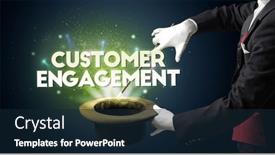  Presentation with magician - PPT theme enhanced with magician-is-showing-magic-trick background and a wine colored foreground