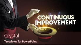  Presentation with magician - Slides consisting of magician-is-showing-magic-trick background and a wine colored foreground