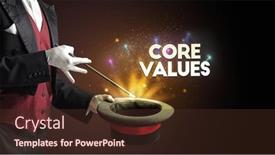  Presentation with magician - Slide deck with magician-is-showing-magic-trick background and a tawny brown colored foreground