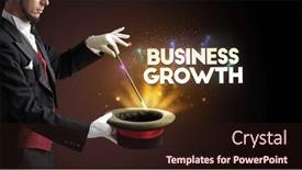  Presentation with magician - Slides featuring magician-is-showing-magic-trick background and a wine colored foreground