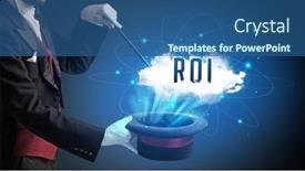  Presentation with illusionist - Presentation theme featuring magician-or-illusionist-is-showing background and a ocean colored foreground