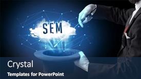  Presentation with illusionist - Theme consisting of magician-or-illusionist-is-showing background and a  colored foreground