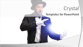  Presentation with magician - Amazing slides having magician-performing-a-trick backdrop and a white colored foreground