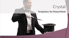  Presentation with magic wand - Beautiful presentation featuring magician-performing-a-trick backdrop and a white colored foreground