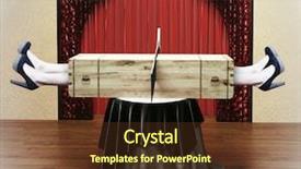  Presentation with magician - PPT layouts featuring magician sawing a woman background and a  colored foreground
