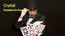  Presentation with playing cards - Amazing theme having magician show with playing cards backdrop and a wine colored foreground