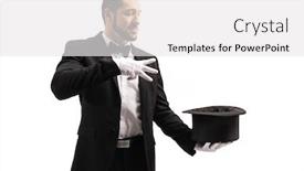  Presentation with magic show - Cool new presentation with magician-with-a-magic-show backdrop and a white colored foreground