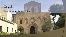  Presentation with facade - PPT theme consisting of magione church facade palermo sicily background and a light blue colored foreground