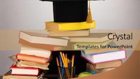  Presentation with school board - Slides featuring magister cap against school board background and a yellow colored foreground