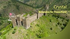  Presentation with ancient - Cool new PPT theme with maglic-castle-ancient-fortress-built backdrop and a tawny brown colored foreground