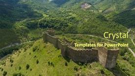  Presentation with ancient - Amazing theme having maglic-castle-ancient-fortress-built backdrop and a tawny brown colored foreground