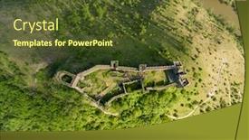  Presentation with ancient - Beautiful slides featuring maglic-castle-ancient-fortress-built backdrop and a tawny brown colored foreground