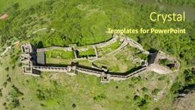  Presentation with ancient - Theme with maglic-castle-ancient-fortress-built background and a tawny brown colored foreground
