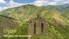  Presentation with ancient - Slides having maglic-castle-ancient-fortress-built background and a tawny brown colored foreground